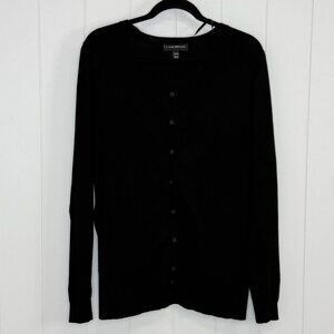 Lane Bryant Plus Size Cardigan 22 24 Black Button Front Cardigan Academia Preppy